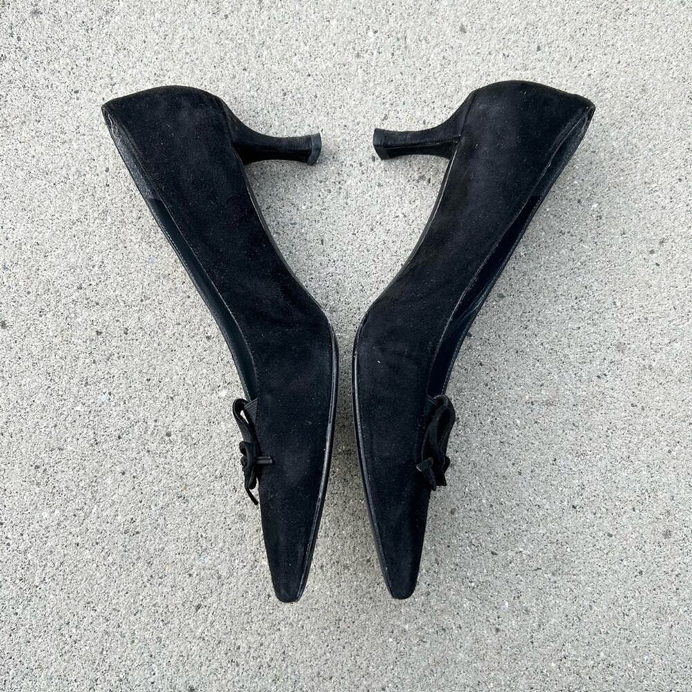 Stuart Weitzman Kitten Heel Vintage Y2K 00's Black Suede 7.5 - Picture 8 of 12